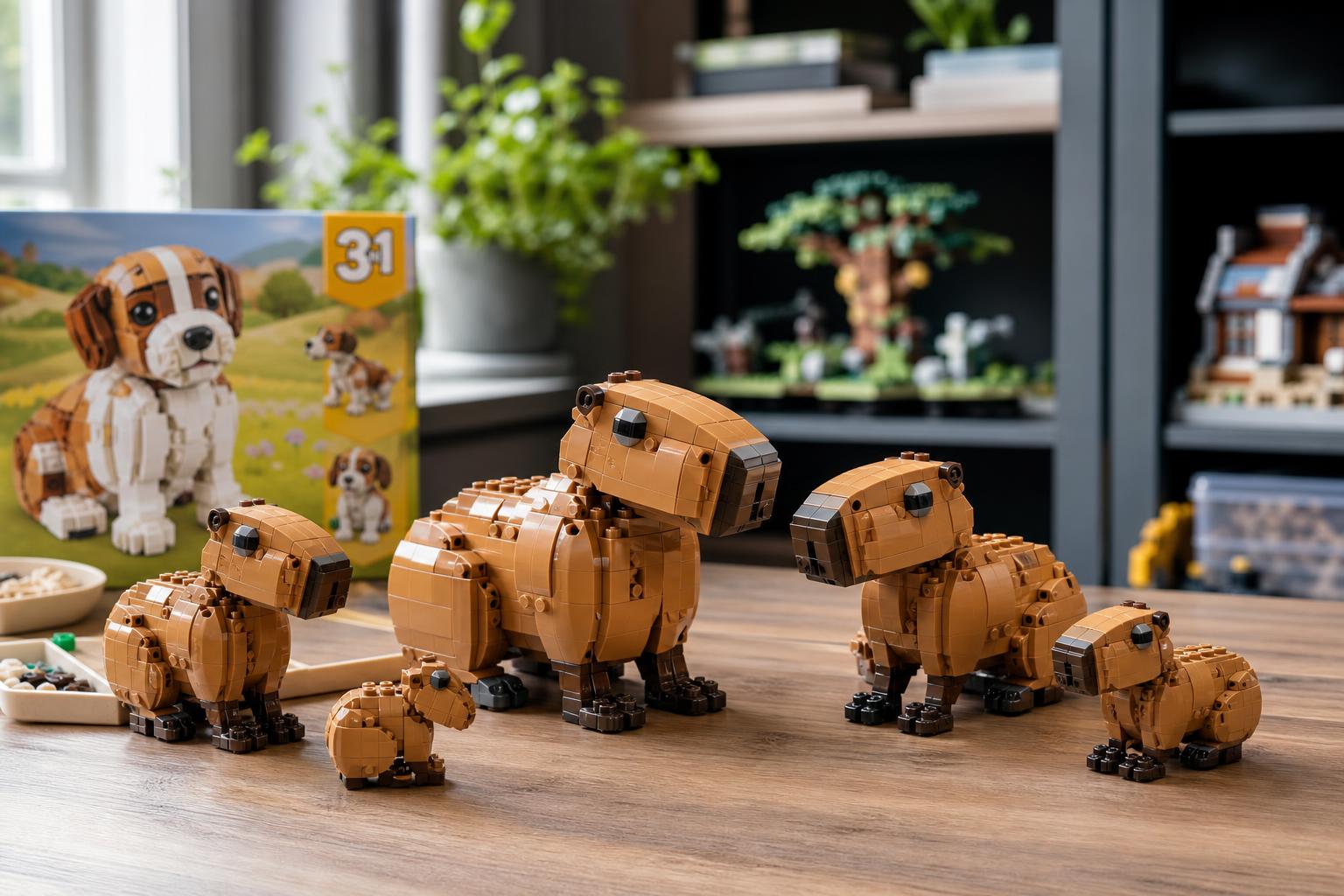 wachstum der lego moc community capybara mocs aus dem set 31382 playful puppy